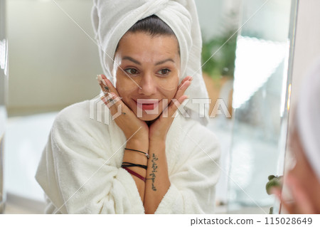 Woman with under Eye Patches 115028649