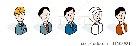 製造業/製造業工作人員的等距插圖圖示集 製造業/製造業工作人員的等距插圖圖示集 115029213