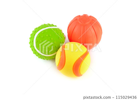 Set of dog toys isolated on white. Set of dog toys isolated on white. 115029436