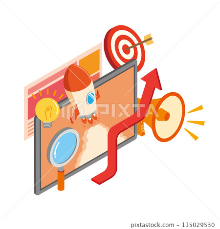 Illustration of the appealing effect of advertising Illustration of the appealing effect of advertising 115029530