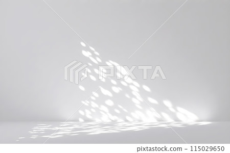 White room with natural light and sunbeams on the wall and floor 115029650