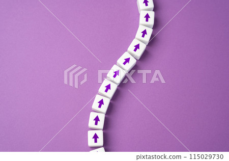 A chain of arrows. Move forward. Step by step. Set a target and find ways to achieve it. Motivation, self-development. New opportunities. Pave way. A chain of arrows. Move forward. Step by step. Set a target and find ways to achieve it. Motivation, self-development. New opportunities. Pave way. 115029730