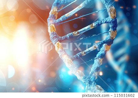 DNA strain. Molecular biology and scientific concept. Generative Ai illustration 115031602
