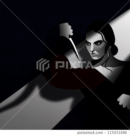 Woman with a knife Woman with a knife 115031896