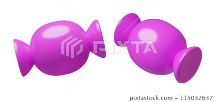 3d abstract candies icons with purple wrappers minimal three dimensional vector treat illustration 3d abstract candies icons with purple wrappers minimal three dimensional vector treat illustration 115032637