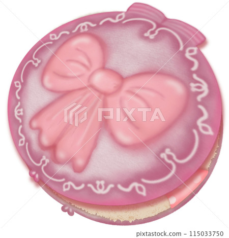 Powder Puff,Puff cute,hand drawn style cartoon color pink.  115033750