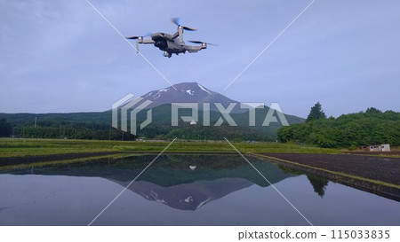 無人機飛越稻田 無人機飛越稻田 115033835