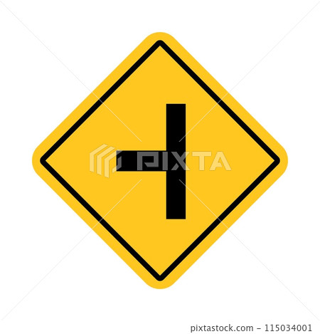 traffic sign, Cautionary T junction 115034001