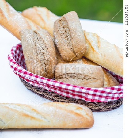 baguette and bread 115034209