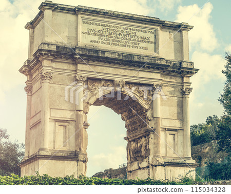 triumphal arch near Coliseum triumphal arch near Coliseum 115034328