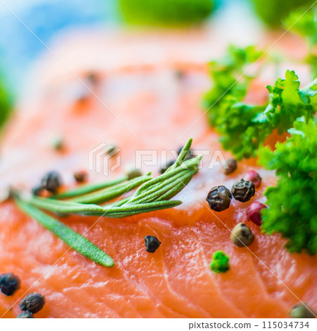 Fresh salmon fillet 115034734