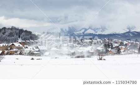 View of Bakuriani, winter resort in Georgia 115034780
