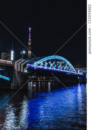 東京淺草隅田川夜景 東京淺草隅田川夜景 115034802