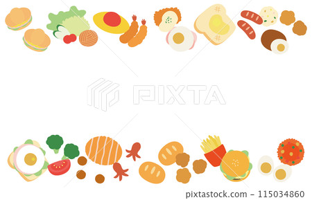 Cute western food line frame Cute western food line frame 115034860