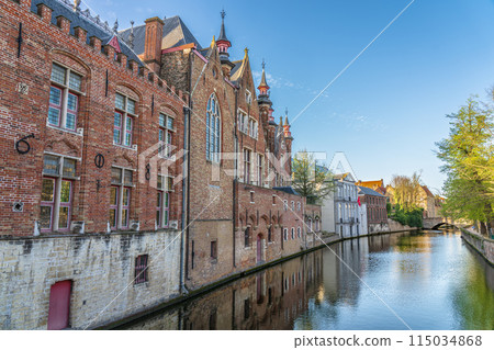 比利時布魯日運河城市景觀 比利時布魯日運河城市景觀 115034868