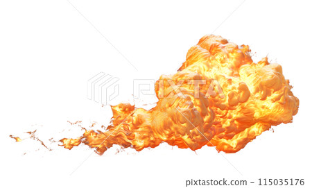 Big ball of fire, transparent background 115035176
