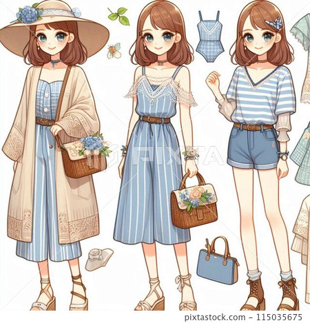 協調夏天衣服的女孩 協調夏天衣服的女孩 115035675