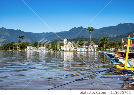 The Jesuit Baroque-Rococo style of the 18th century Church of Santa Rita in Paraty,Brazil 115035763