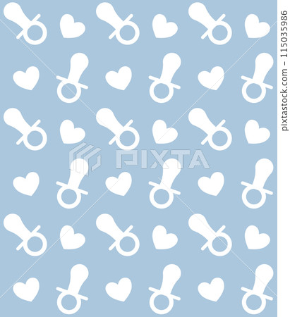 Vector seamless pattern of baby pacifier and heart Vector seamless pattern of baby pacifier and heart 115035986