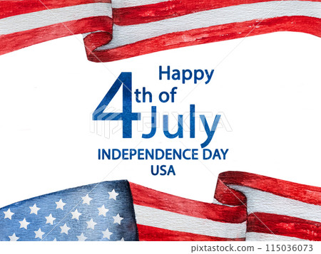 Happy Independence Day. Beautiful drawing of the American Flag 115036073