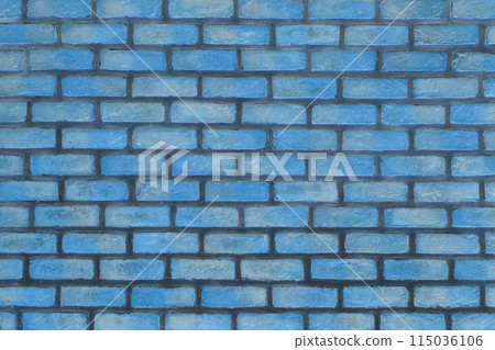 Blue brick wall with black cement masonry texture background 115036106
