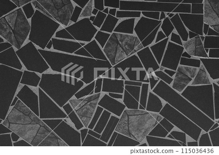 Black Dark Paving Stone Floor Tile Street Pattern Texture Background Mosaic Urban Road Ceramic Top View 115036436