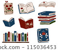 Hand-drawn illustration set of books 2 115036453