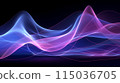 Abstract pink blue neon wave lines bokeh lights data transfer concept futuristic wallpaper 115036705