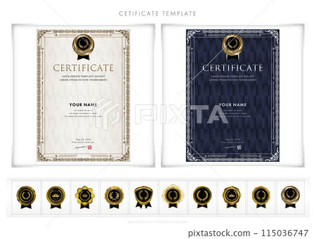 Vertical design template for award certificates, invitations, and commendations 204 115036747