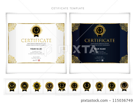 Horizontal design template 147 for awards, invitations, and certificates 115036749