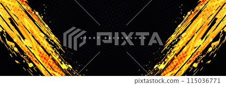 Abstract Sports Background with Orange Brushstrokes and Halftone Effect. Dynamic Grunge Background Design Abstract Sports Background with Orange Brushstrokes and Halftone Effect. Dynamic Grunge Background Design 115036771
