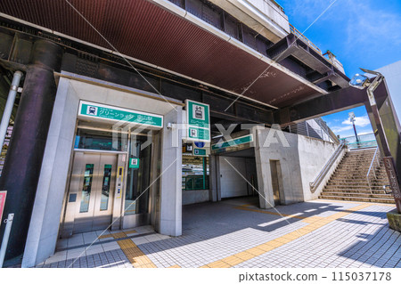 Yokohama cityscape in Japan, overlooking Nakayama Station Entrance 2 on the Yokohama Municipal Subway Green Line Yokohama cityscape in Japan, overlooking Nakayama Station Entrance 2 on the Yokohama Municipal Subway Green Line 115037178