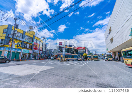 Yokohama cityscape in Japan, overlooking Nakayama Station in Midori Ward, Yokohama Yokohama cityscape in Japan, overlooking Nakayama Station in Midori Ward, Yokohama 115037486