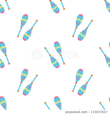 juggling clubs seamless pattern 115037817