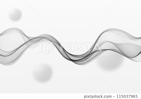 Transparent gray abstract wave, wavy lines. 115037965
