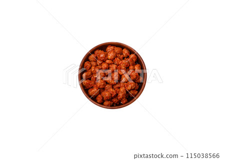 Delicious soy meat with tomato sauce, salt and spices Delicious soy meat with tomato sauce, salt and spices 115038566