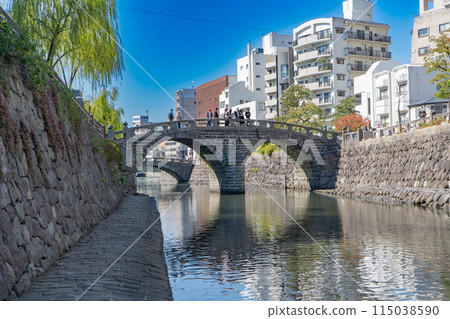 日本長崎眼鏡橋風景 115038590