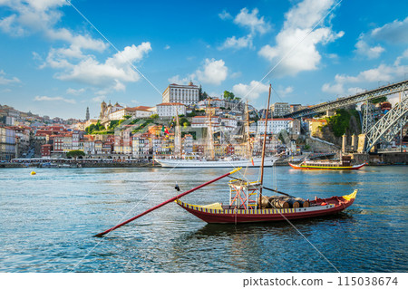 View of Porto city over Douro river. Porto, Vila Nova de Gaia, Portugal 115038674