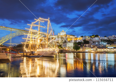 View of Vila Nova de Gaia city over Douro river. Porto, Portugal View of Vila Nova de Gaia city over Douro river. Porto, Portugal 115038711