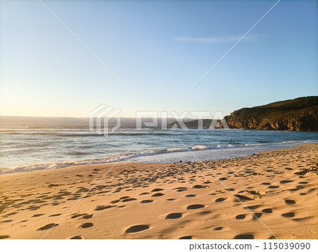 Galician beach landscape, Galicia, Spain. Do Rostro beach. 115039090