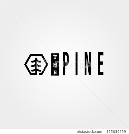 the pine tree logo vector illustration design, icon, label, template, background, abstract 115039359