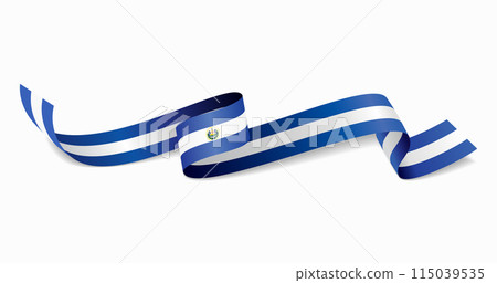 El Salvadoran flag wavy abstract background. Vector illustration. El Salvadoran flag wavy abstract background. Vector illustration. 115039535
