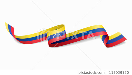 Venezuelan flag wavy abstract background. Vector illustration. Venezuelan flag wavy abstract background. Vector illustration. 115039550