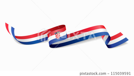 Croatian flag wavy abstract background. Vector illustration. Croatian flag wavy abstract background. Vector illustration. 115039591