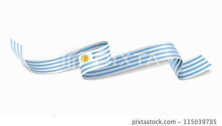 Uruguayan flag wavy abstract background. Vector illustration. Uruguayan flag wavy abstract background. Vector illustration. 115039785