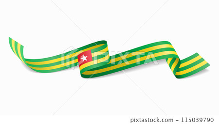 Togolese flag wavy abstract background. Vector illustration. Togolese flag wavy abstract background. Vector illustration. 115039790