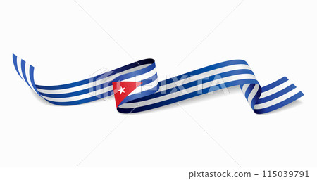 Cuban flag wavy abstract background. Vector illustration. 115039791
