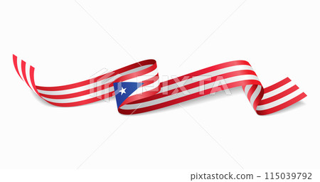 Puerto Rican flag wavy abstract background. Vector illustration. 115039792