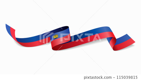 Liechtenstein flag wavy abstract background. Vector illustration. 115039815