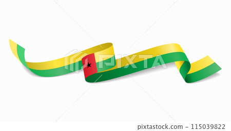 Guinea-Bissau flag wavy abstract background. Vector illustration. Guinea-Bissau flag wavy abstract background. Vector illustration. 115039822
